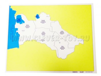 Контурная карта Туркменистана